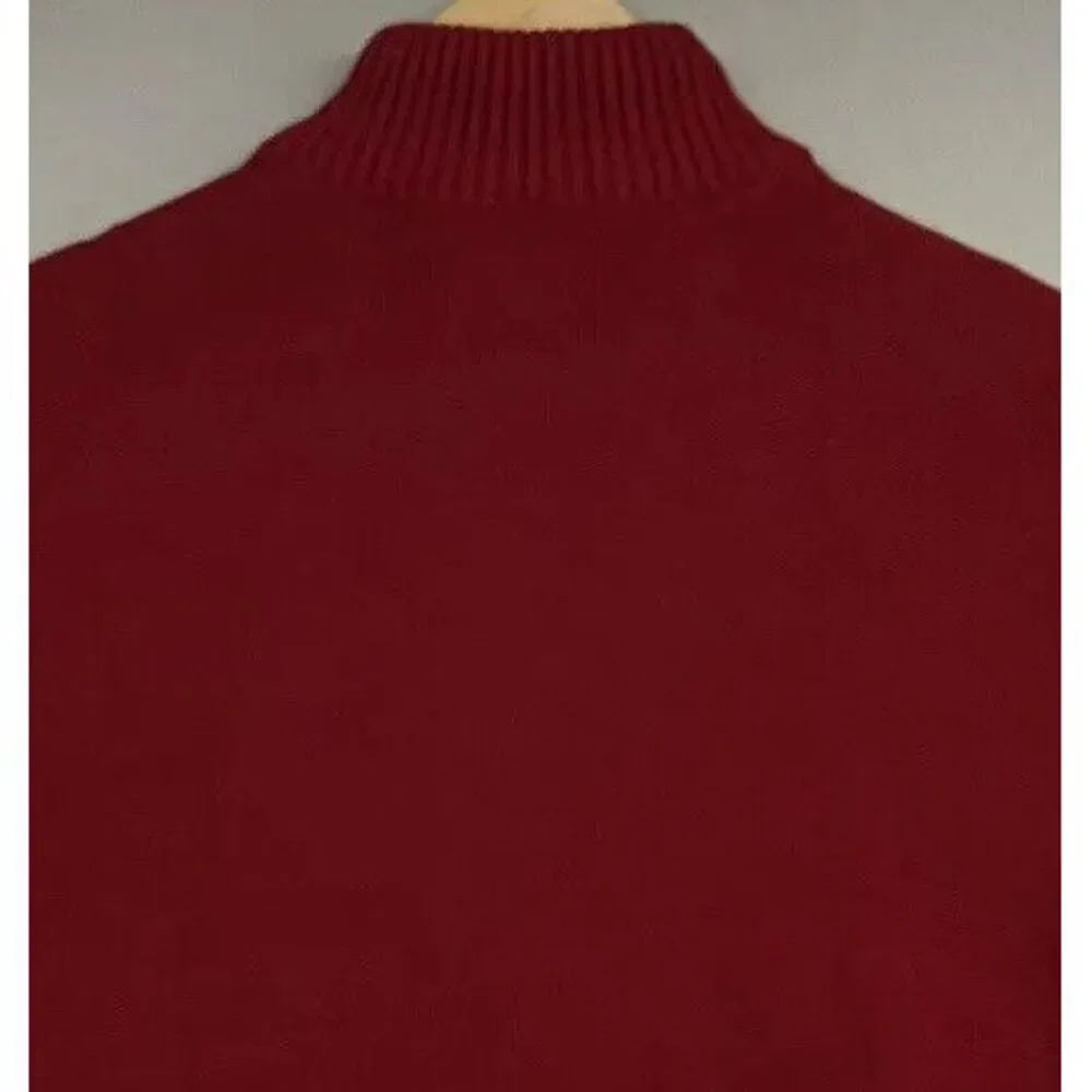 US Polo Assn Sweater‎ XL-Long Sleeve-1/4 Zip-Color Block--Red-Christmas-MSRP $70